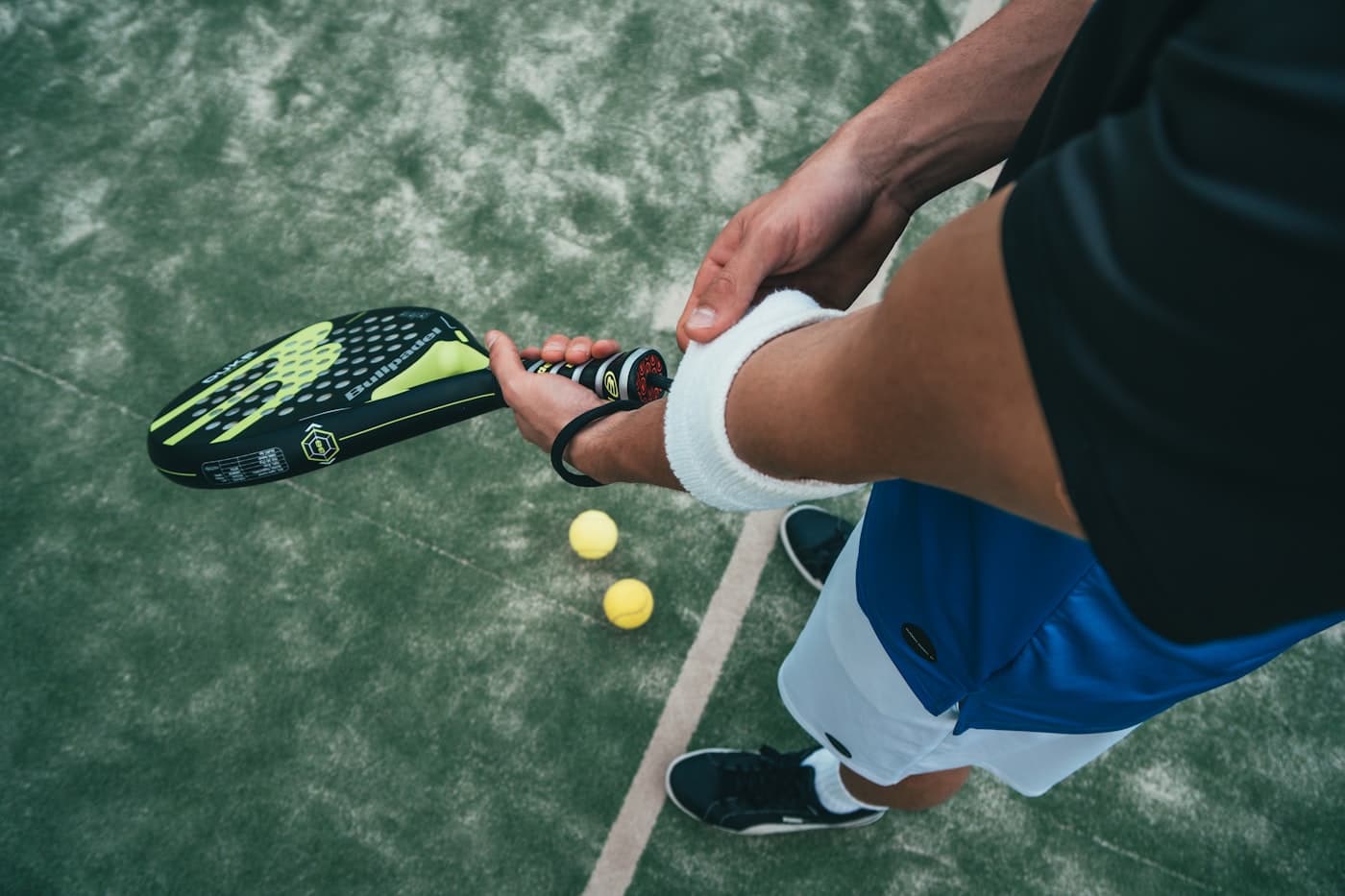 Padel player on court